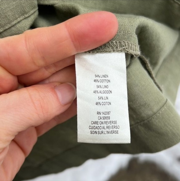 Linen Snap Button Shift Dress - Picture 3 of 3